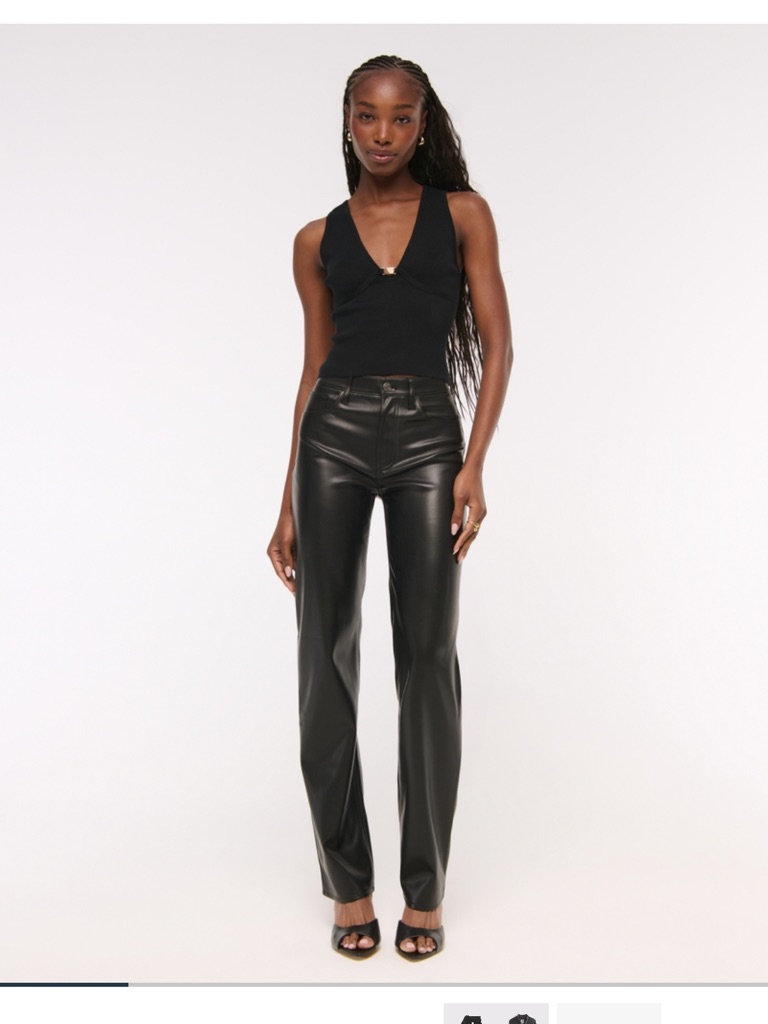 Abercrombie & Fitch High Rise 90s Relaxed Vegan Leather Pant